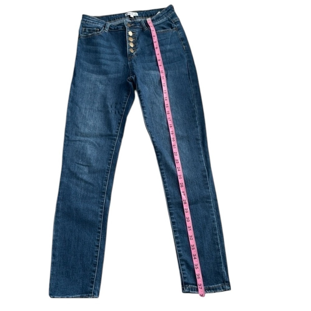 Abela Story & Co Boutique Skinny Jeans size 7‎ Blue Demin Streetwear Button Fly